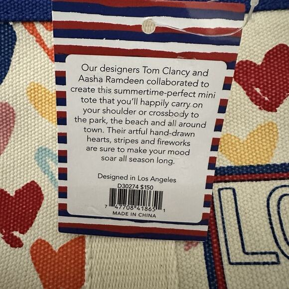 NWT BRIGHTON Red White And You Mini Canvas Tote Crossbody Bag - Picture 3 of 7